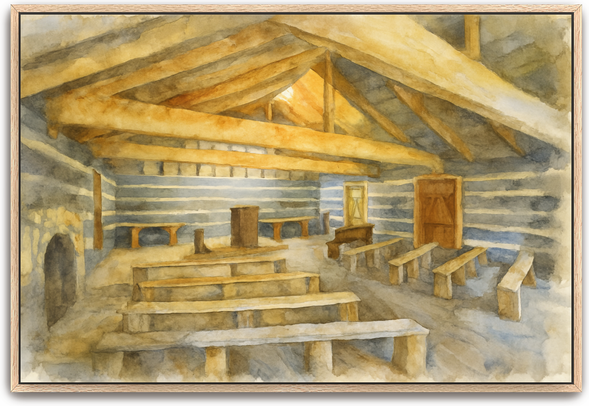 Red River Meeting House - Watercolor 3 - Scriptures Illustrated