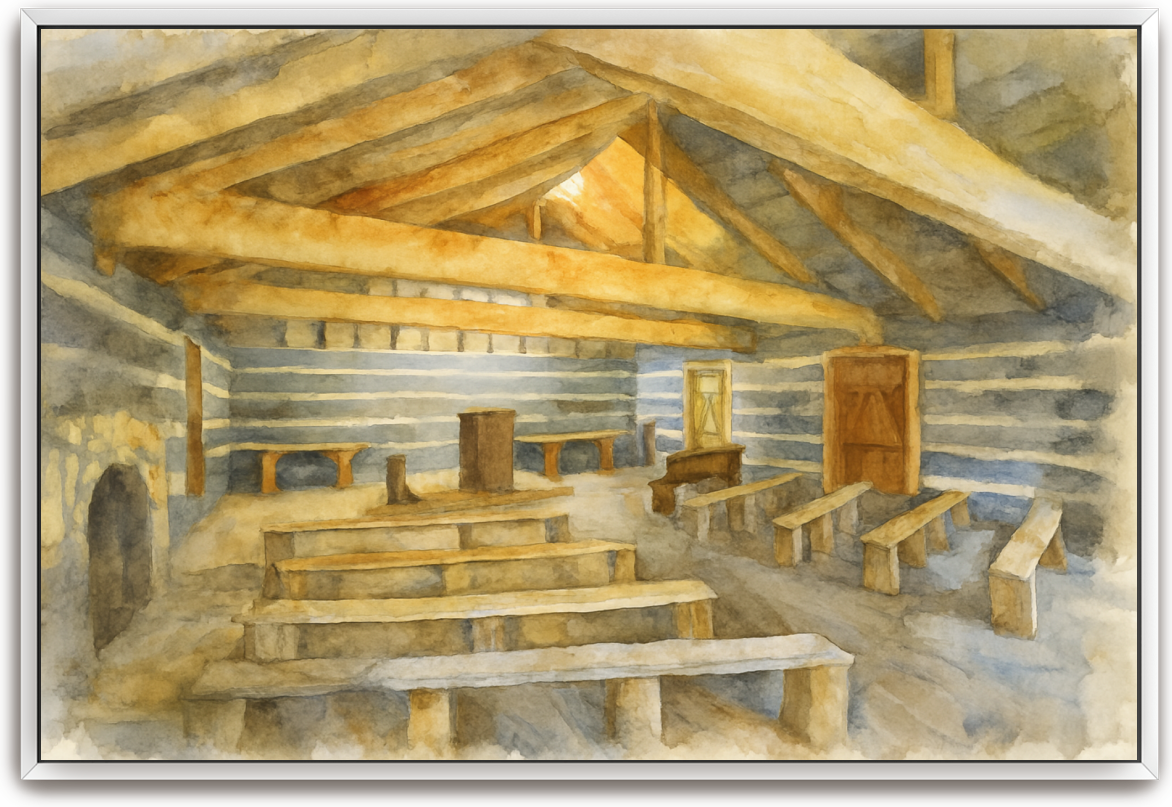Red River Meeting House - Watercolor 3 - Scriptures Illustrated
