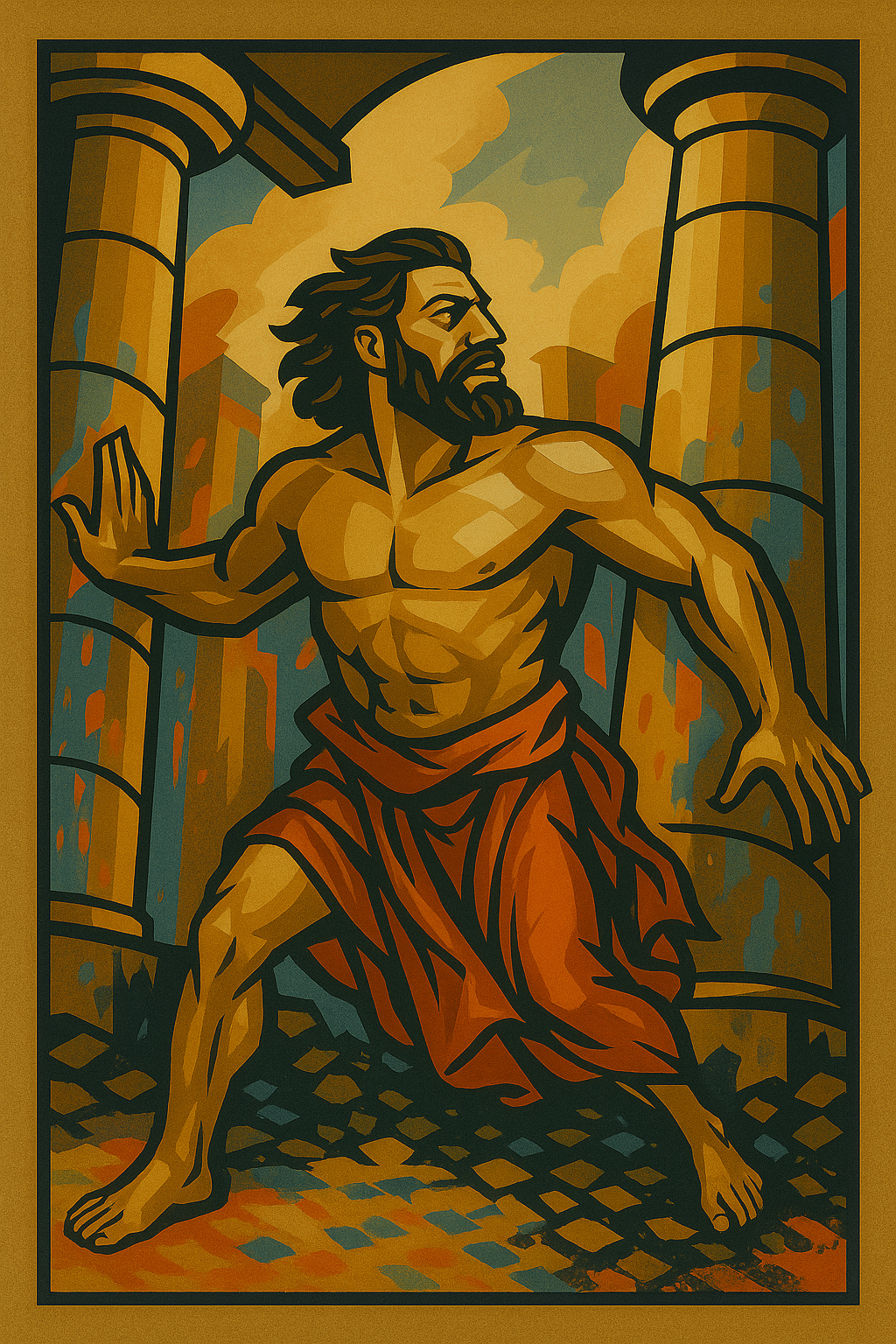 Samson's Sacrifice - Art Deco - Scriptures Illustrated