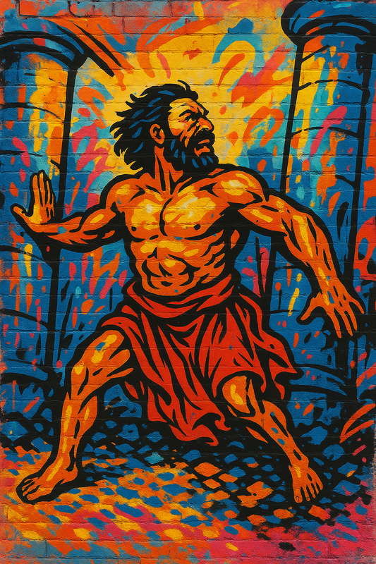 Samson's Sacrifice - Street Art - Scriptures Illustrated