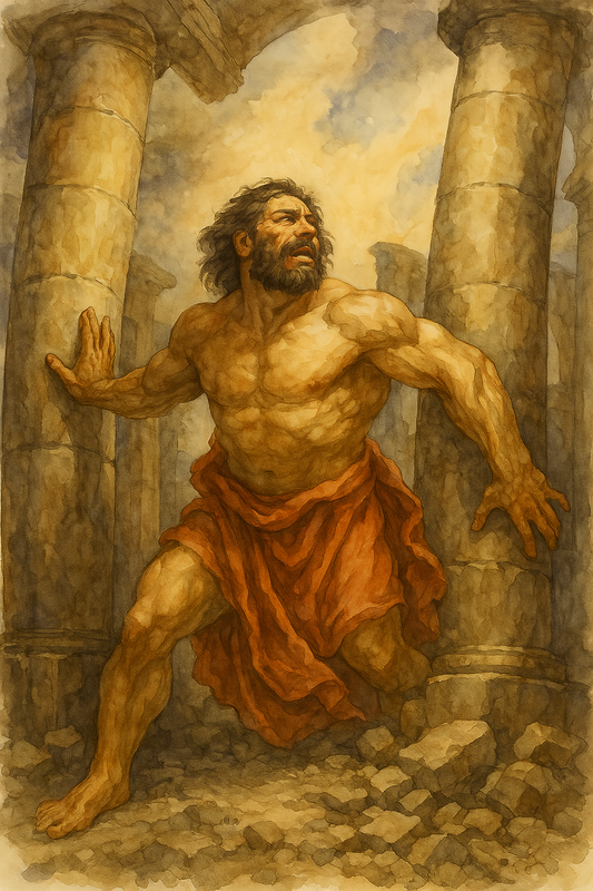 Samson's Sacrifice - Watercolor - Scriptures Illustrated