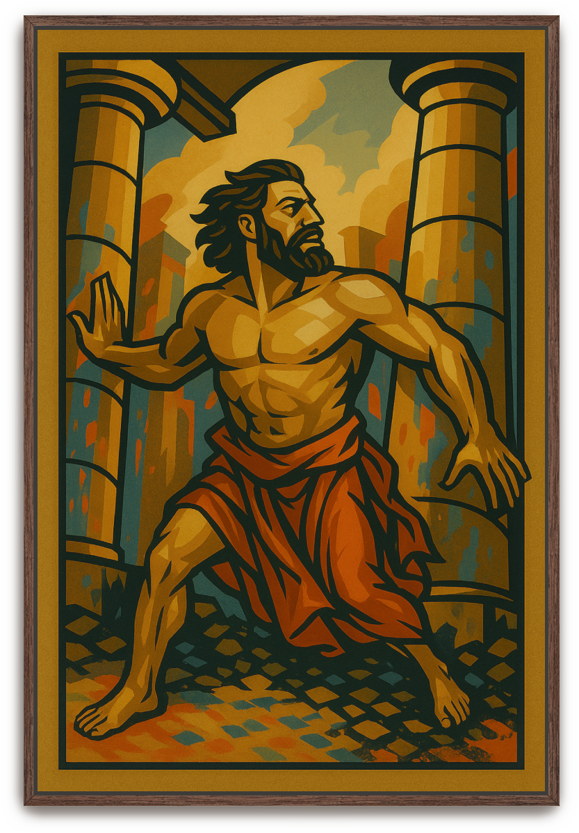 Samson's Sacrifice - Art Deco - Scriptures Illustrated