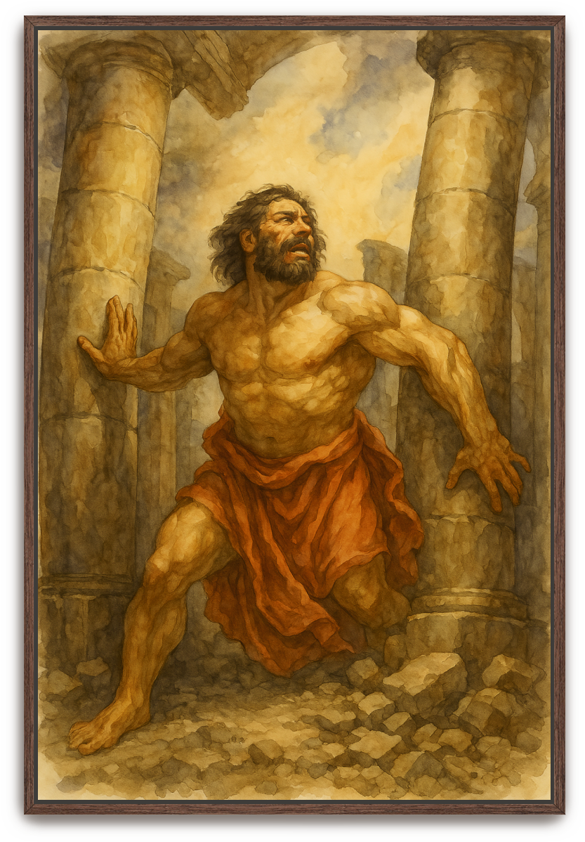 Samson's Sacrifice - Watercolor - Scriptures Illustrated