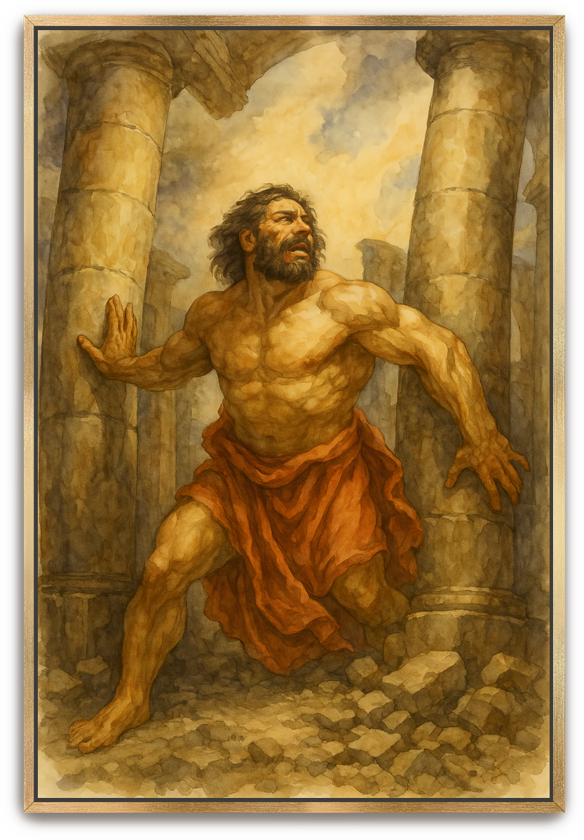 Samson's Sacrifice - Watercolor - Scriptures Illustrated