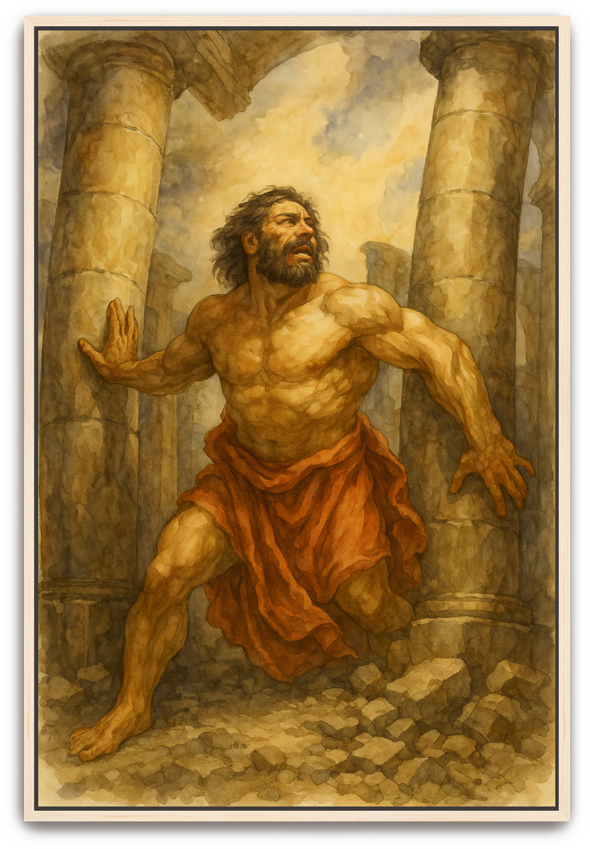Samson's Sacrifice - Watercolor - Scriptures Illustrated
