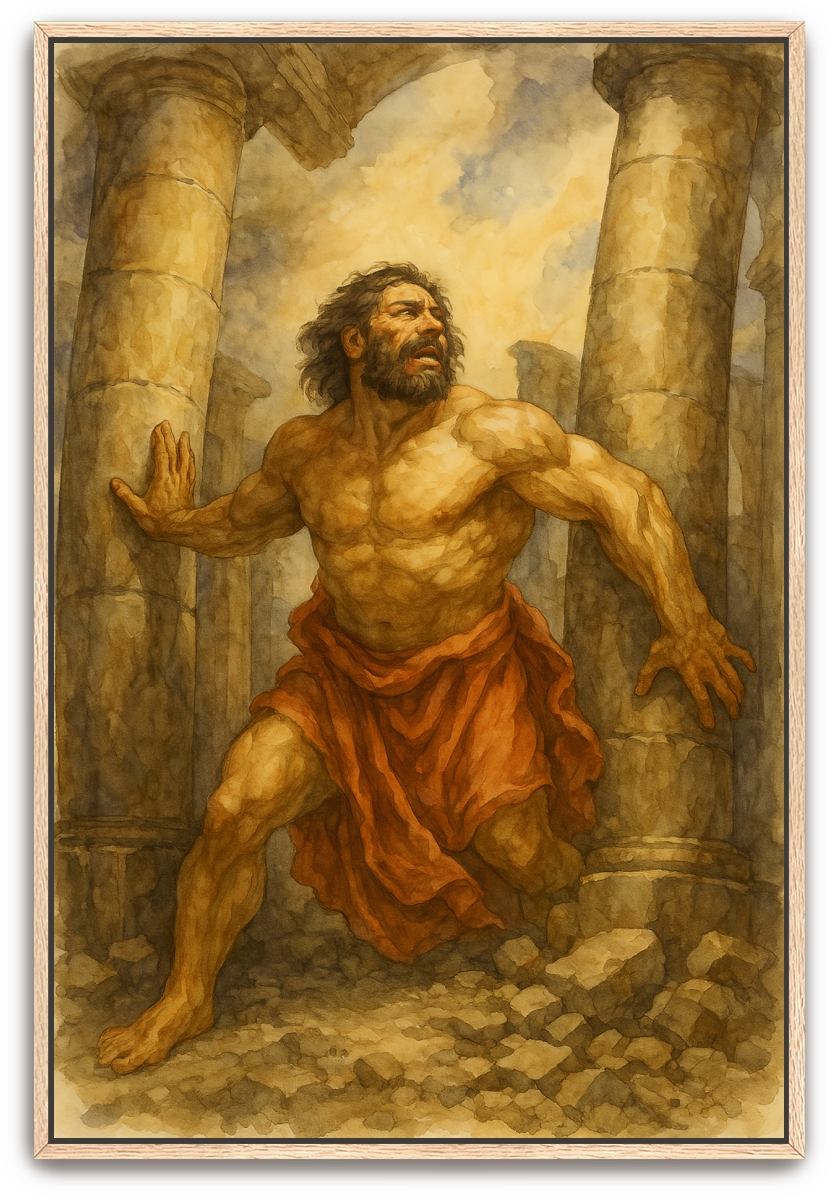 Samson's Sacrifice - Watercolor - Scriptures Illustrated