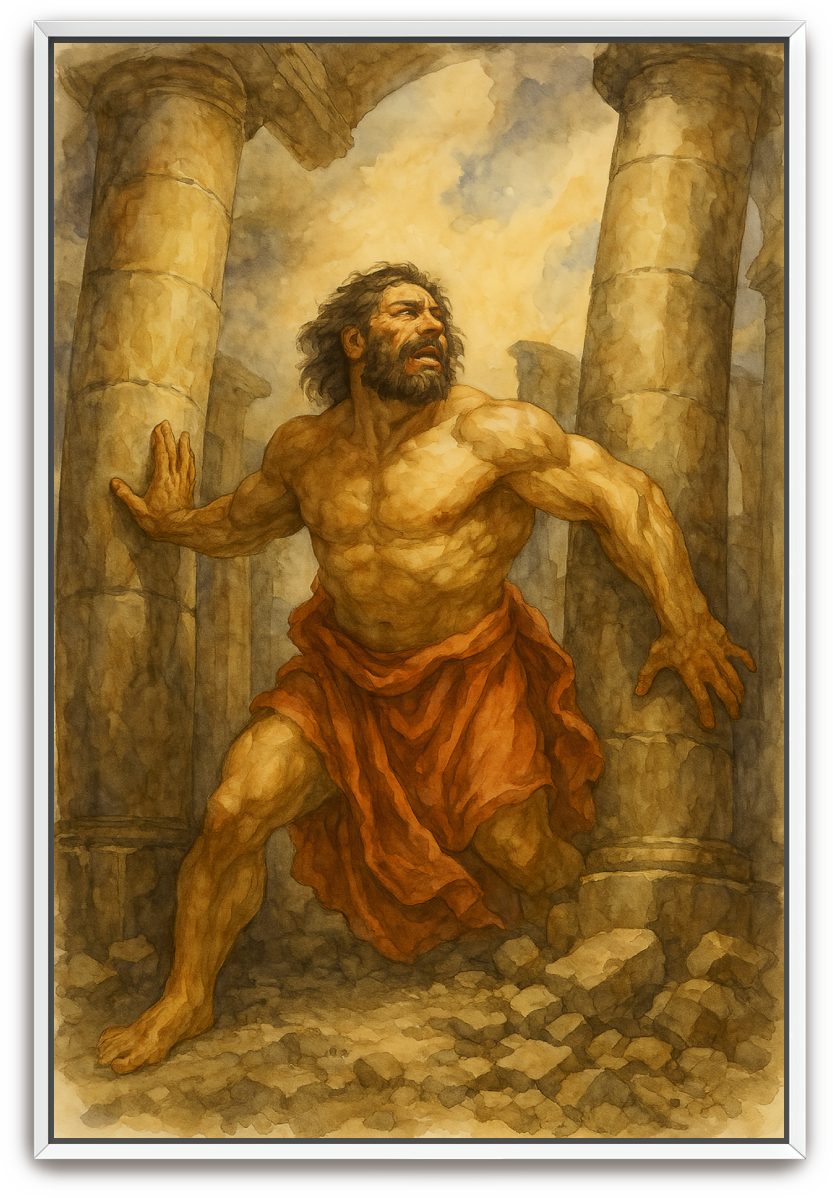 Samson's Sacrifice - Watercolor - Scriptures Illustrated