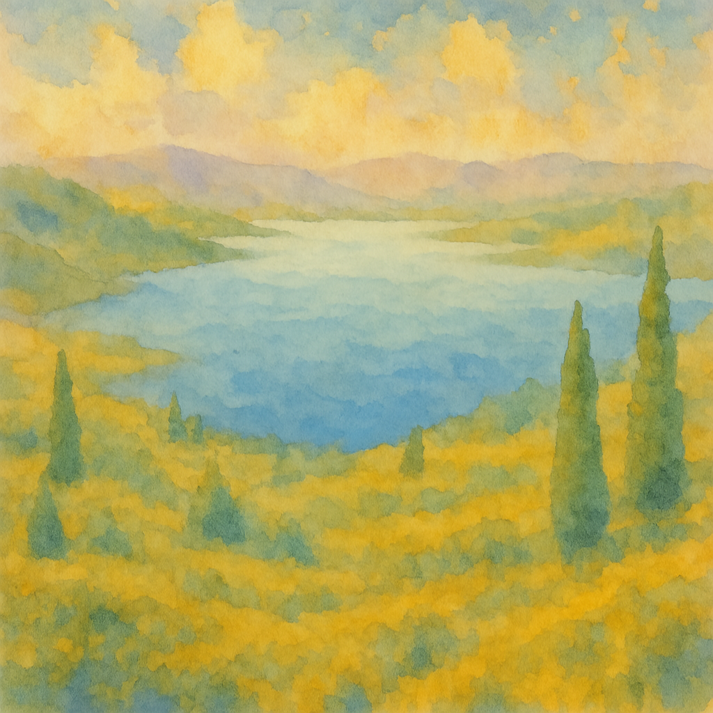 Sea of Galilee 2 - Watercolor - Scriptures Illustrated