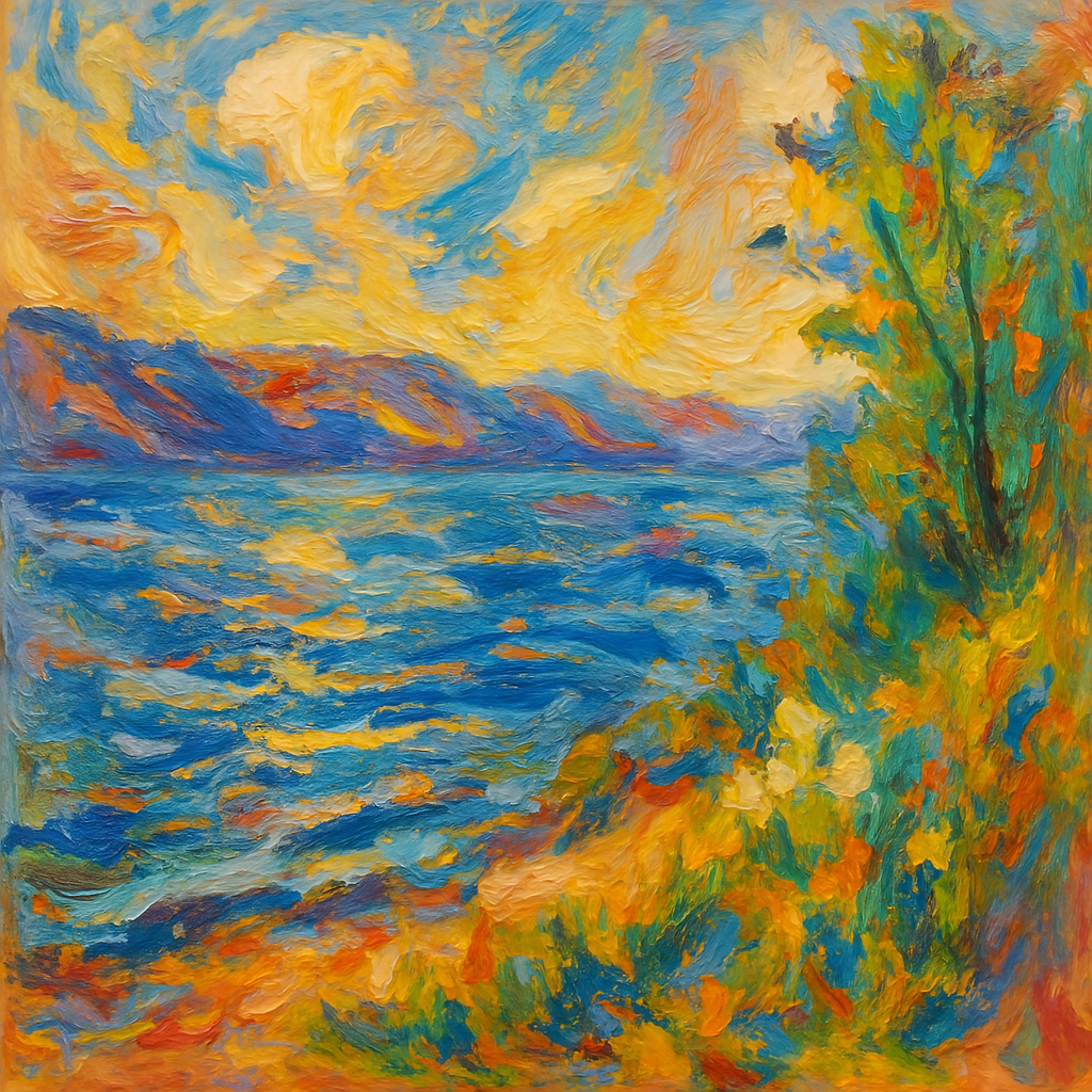 Sea of Galilee - Abstract Expressionism - Scriptures Illustrated
