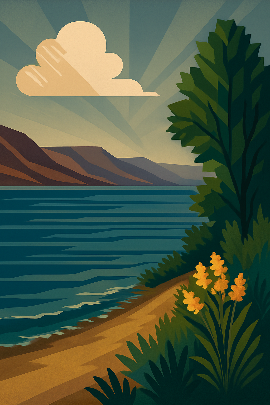 Sea of Galilee - Art Deco - Scriptures Illustrated