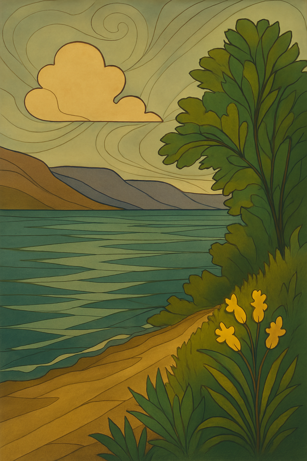 Sea of Galilee - Art Nouveau - Scriptures Illustrated