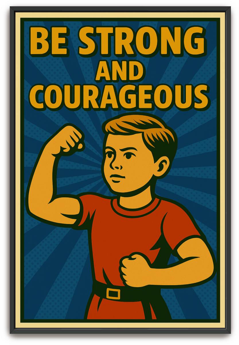 Strong and Courageous Boy - Pop Art - Scriptures Illustrated