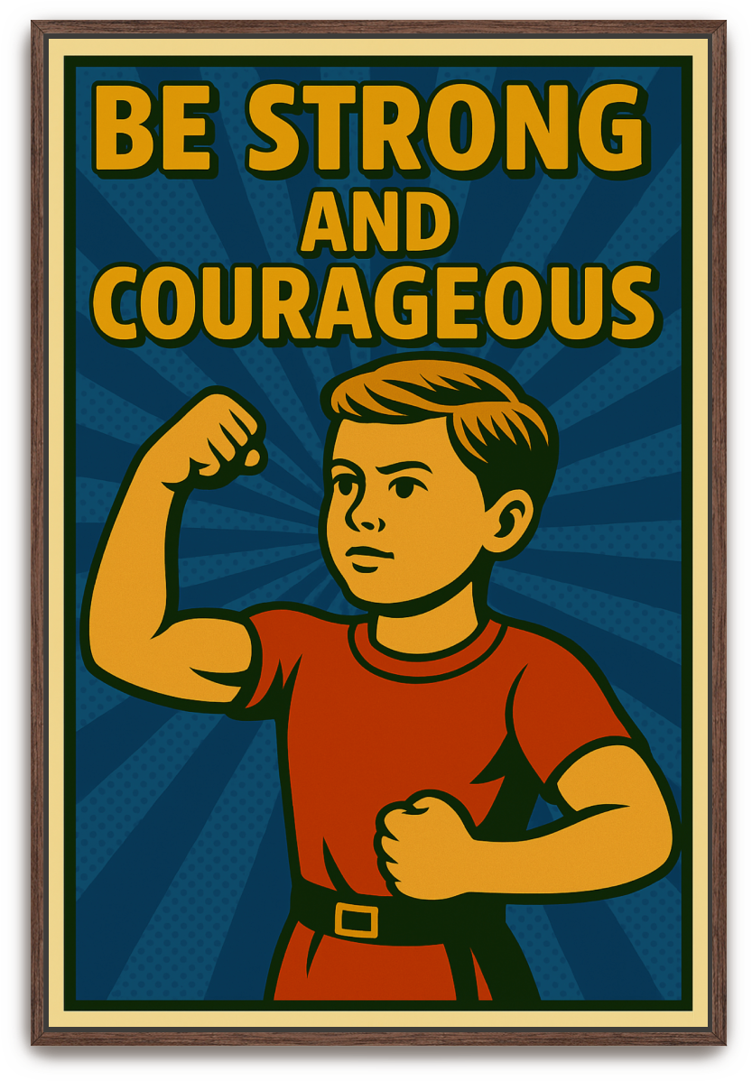 Strong and Courageous Boy - Pop Art - Scriptures Illustrated