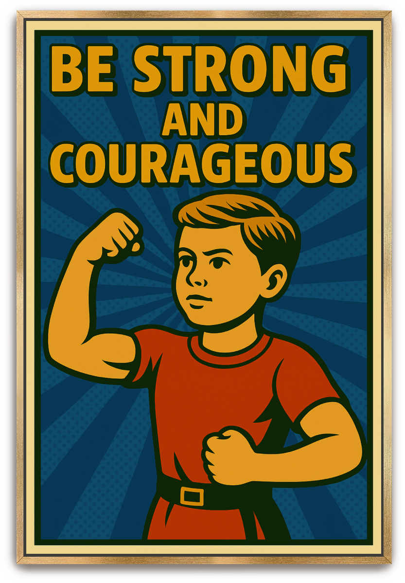 Strong and Courageous Boy - Pop Art - Scriptures Illustrated