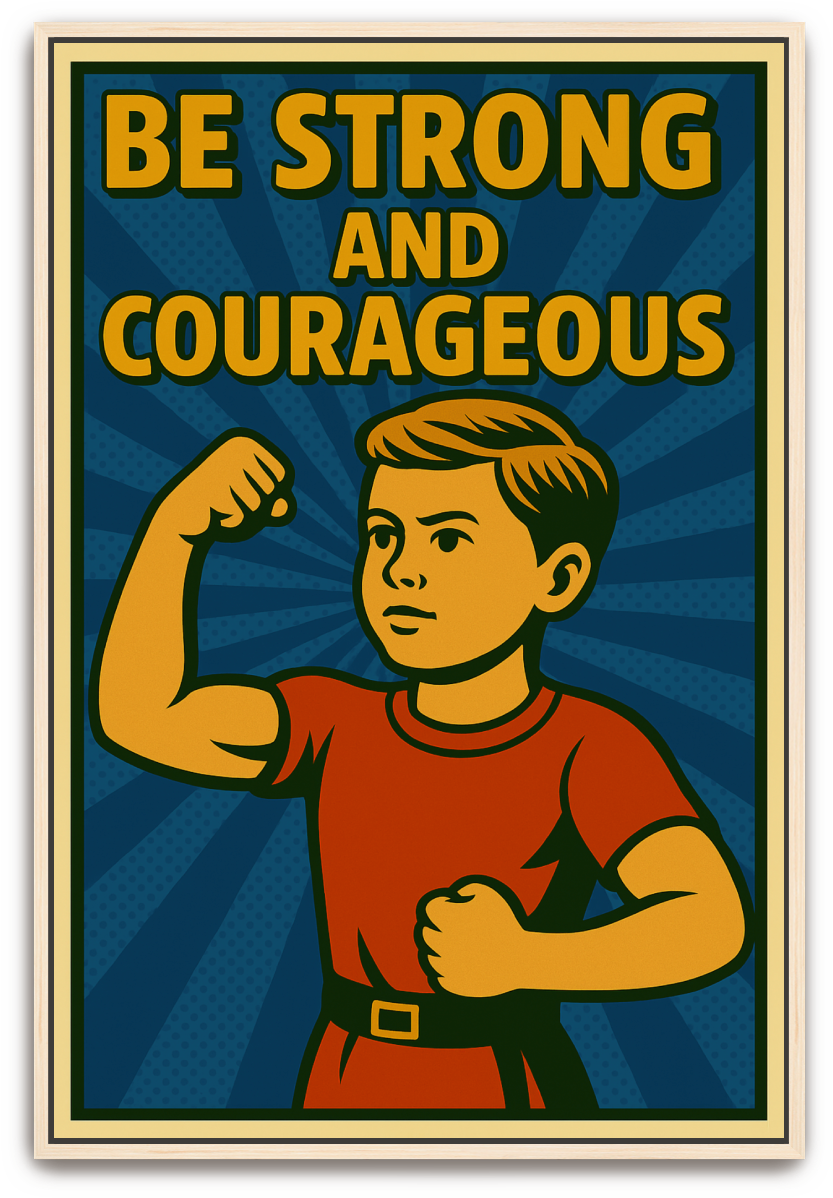 Strong and Courageous Boy - Pop Art - Scriptures Illustrated