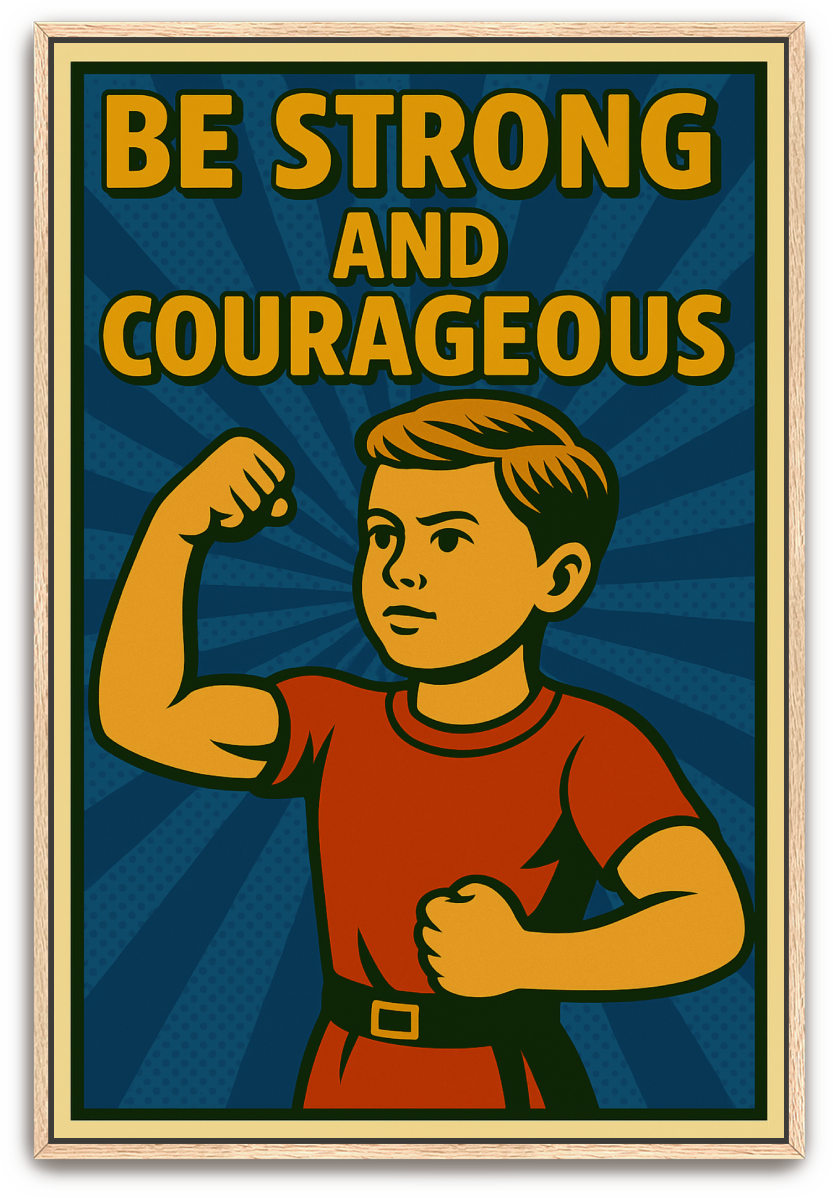 Strong and Courageous Boy - Pop Art - Scriptures Illustrated