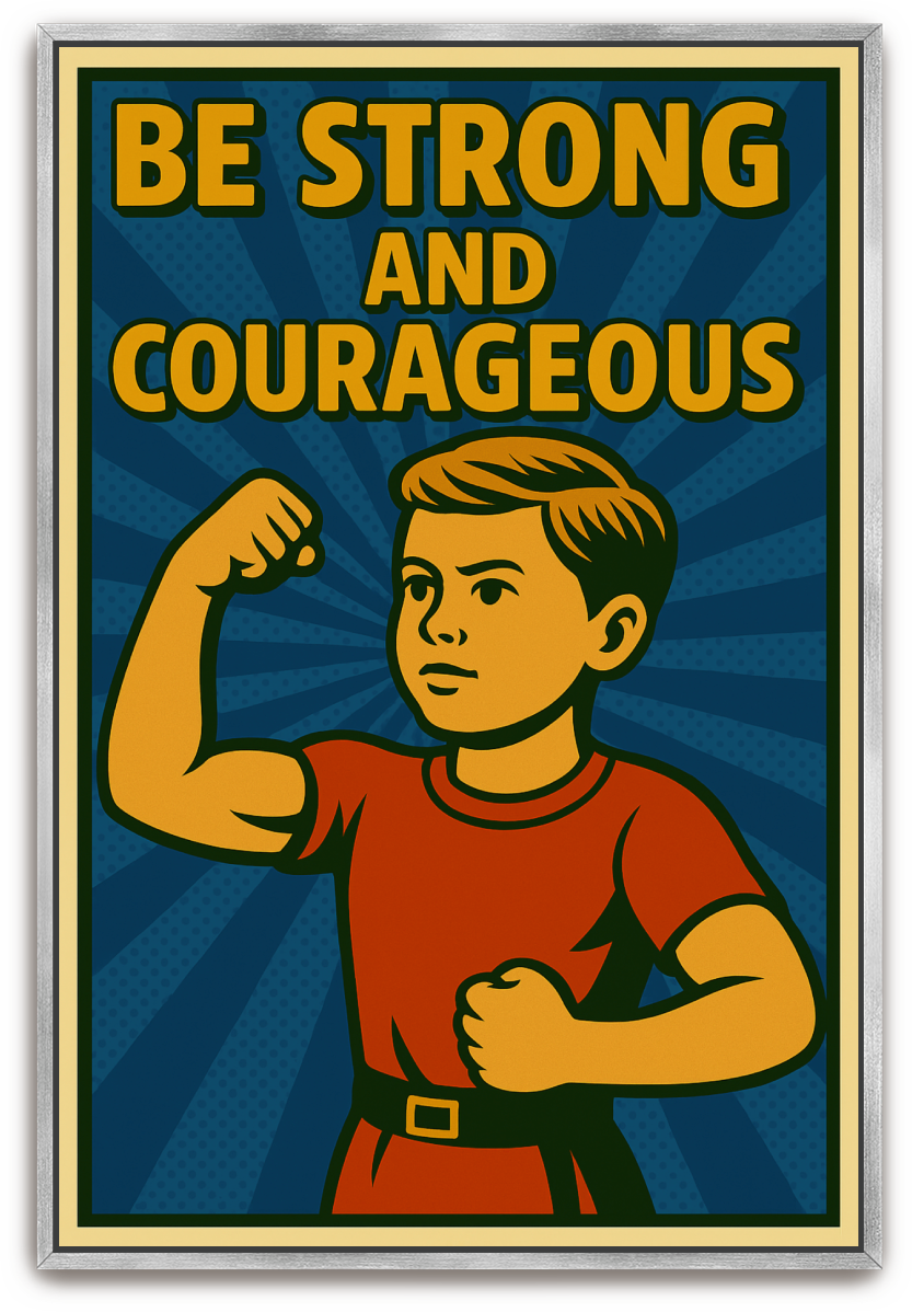 Strong and Courageous Boy - Pop Art - Scriptures Illustrated
