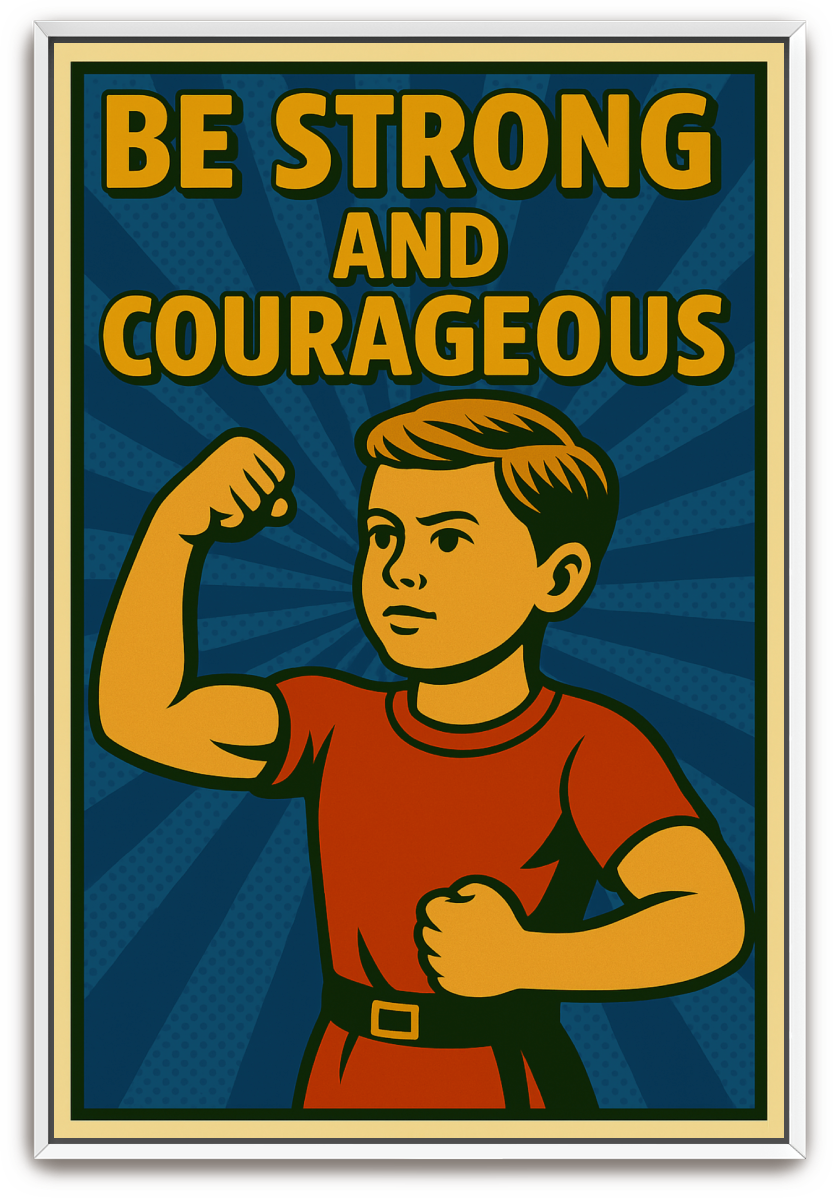 Strong and Courageous Boy - Pop Art - Scriptures Illustrated