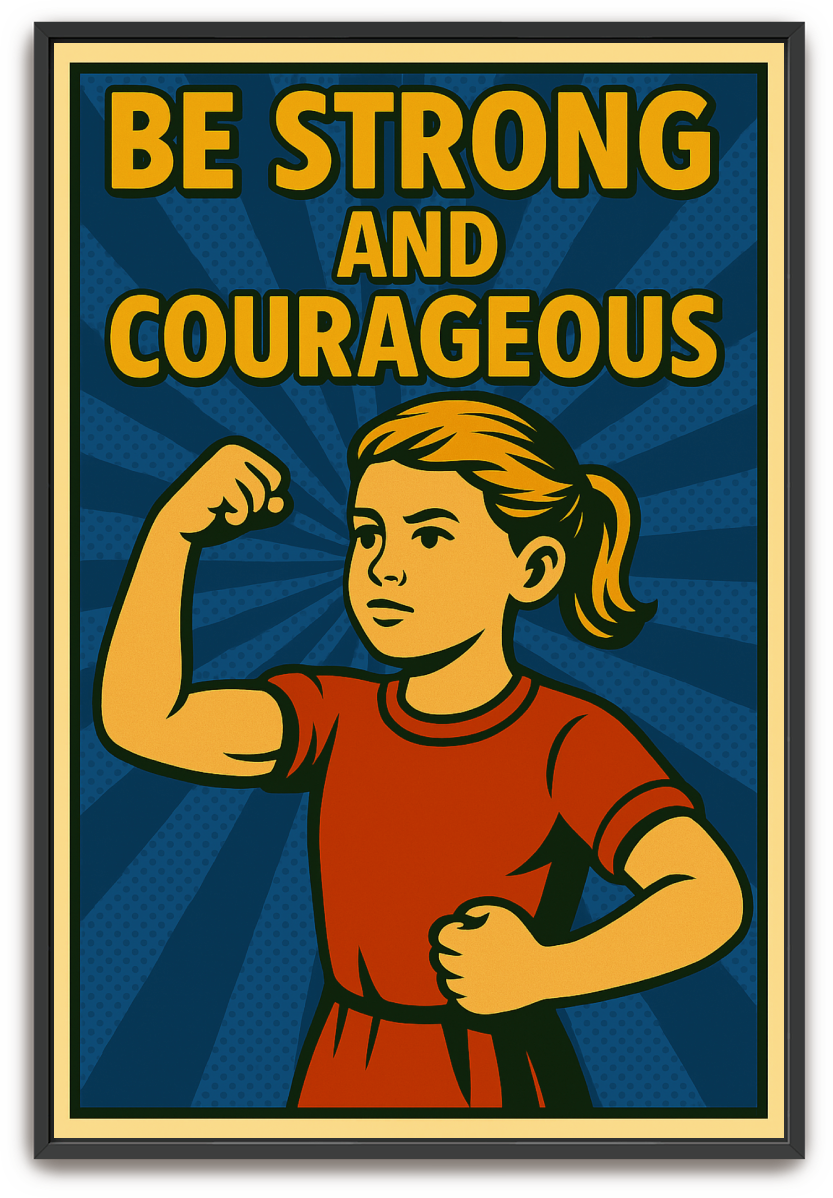 Strong and Courageous Girl - Pop Art - Scriptures Illustrated