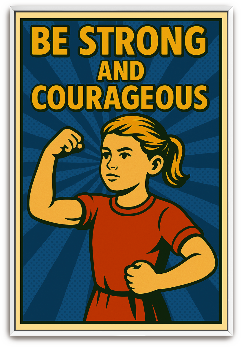 Strong and Courageous Girl - Pop Art - Scriptures Illustrated