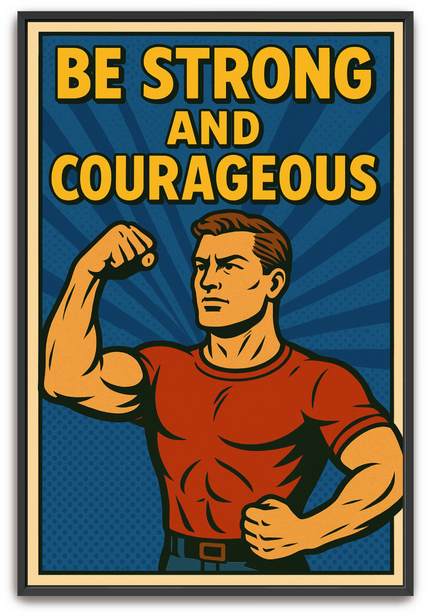 Strong and Courageous Man - Pop Art - Scriptures Illustrated