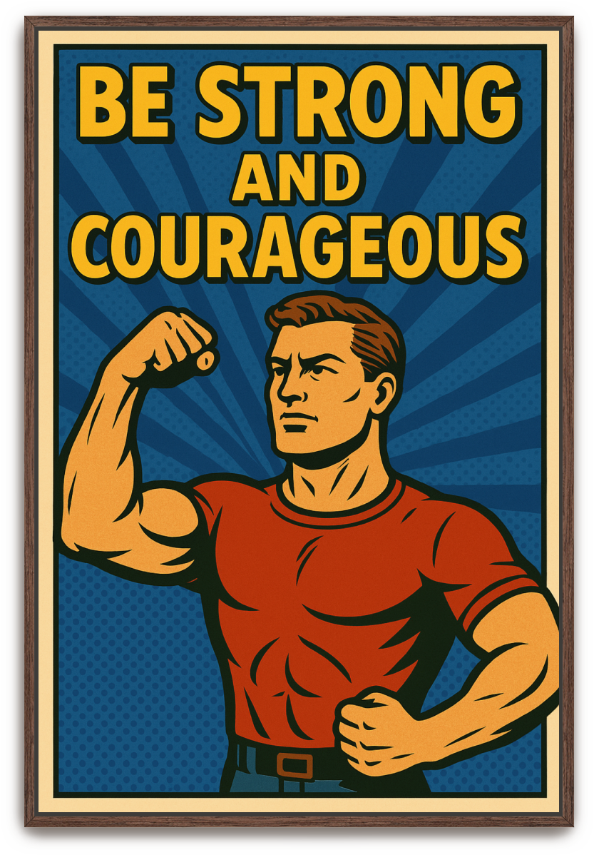 Strong and Courageous Man - Pop Art - Scriptures Illustrated