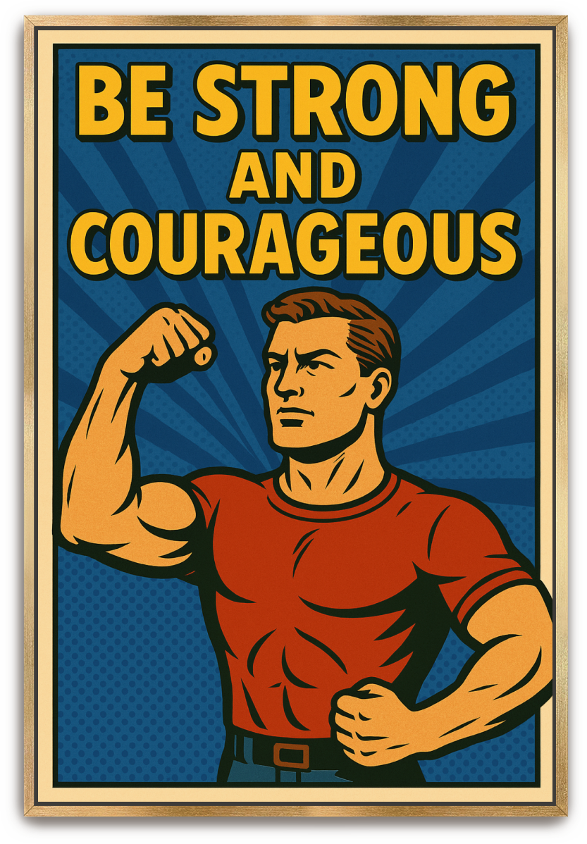 Strong and Courageous Man - Pop Art - Scriptures Illustrated