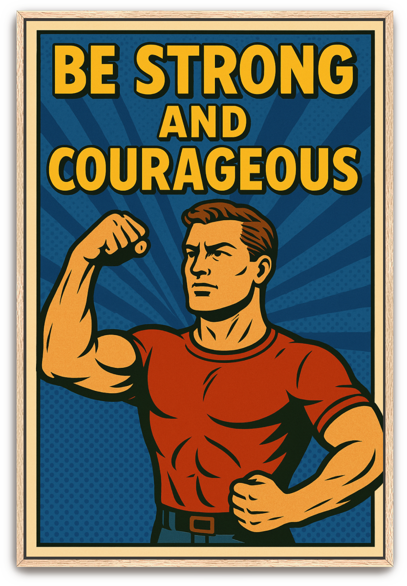 Strong and Courageous Man - Pop Art - Scriptures Illustrated