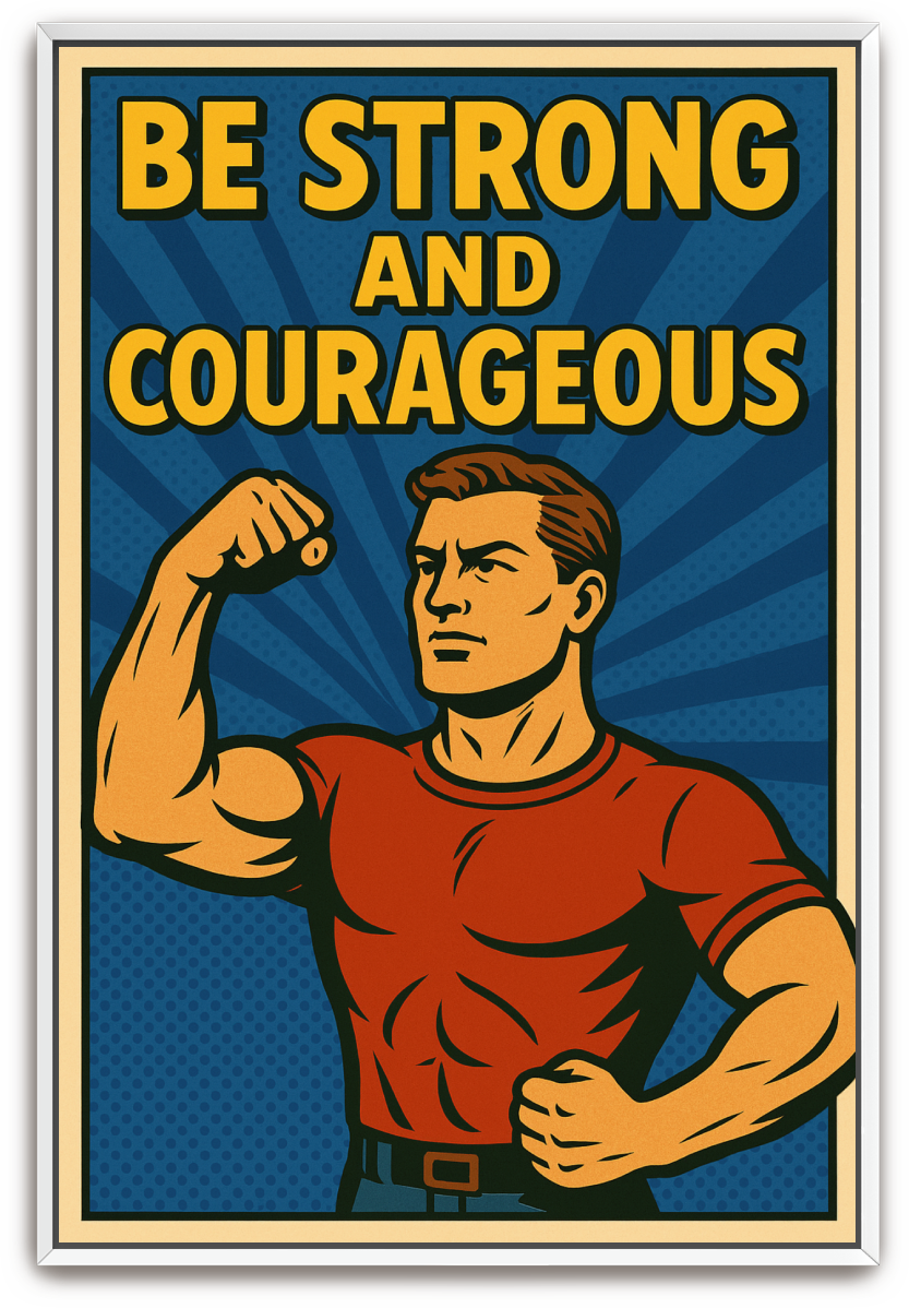 Strong and Courageous Man - Pop Art - Scriptures Illustrated
