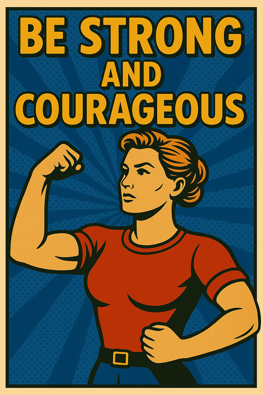 Strong and Courageous Woman - Pop Art - Scriptures Illustrated