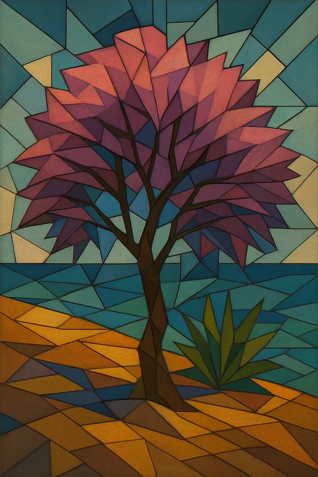 Tamarisk Tree - Cubism - Scriptures Illustrated