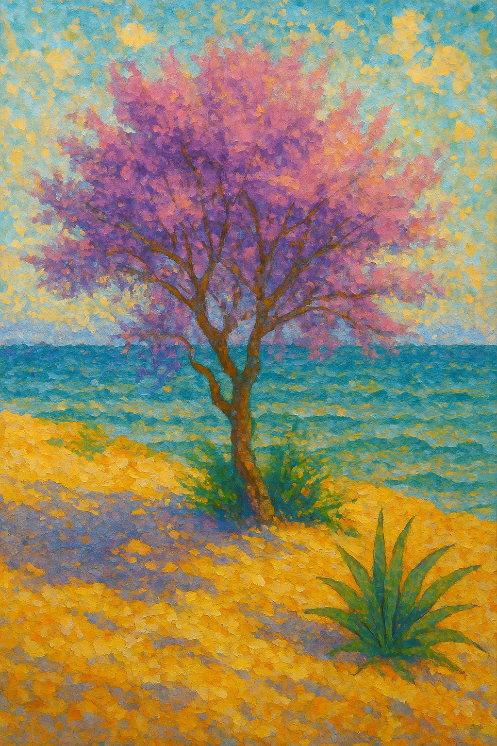Tamarisk Tree - Pointillism - Scriptures Illustrated