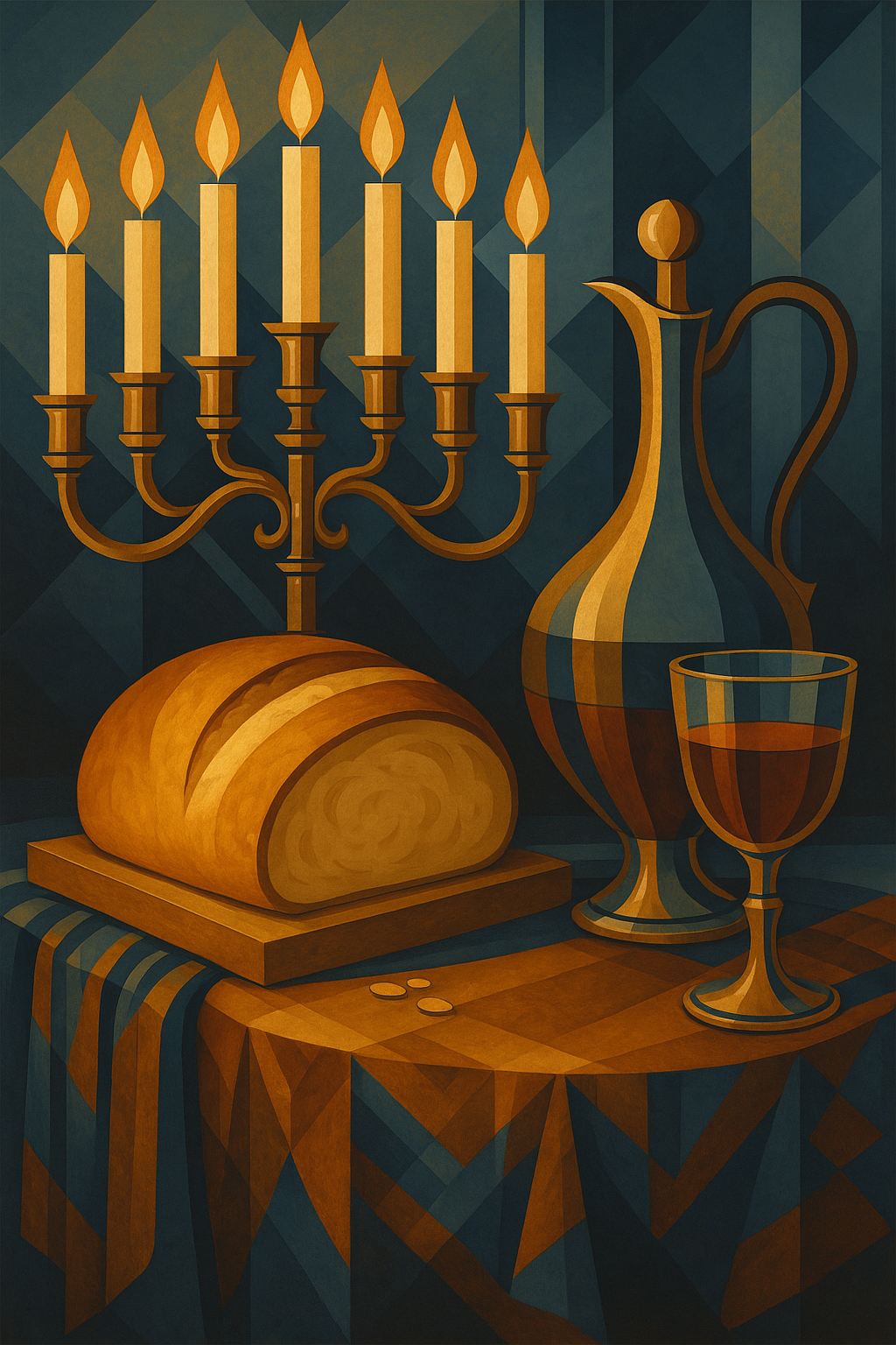 The Lampstand and The Covenant - Art Deco - Scriptures Illustrated