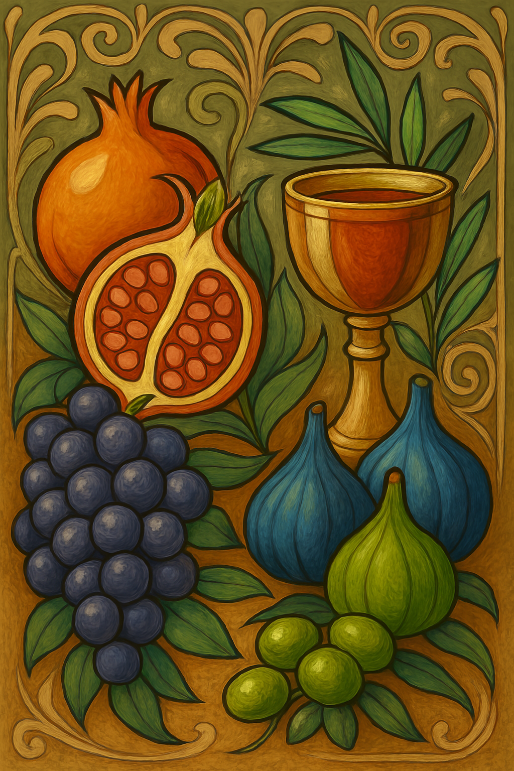 Tu B'Shvat - Art Nouveau - Scriptures Illustrated