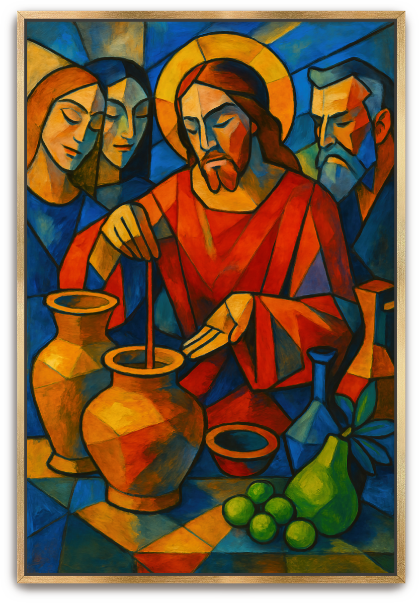 Water to Wine - Cubism - Scriptures Illustrated