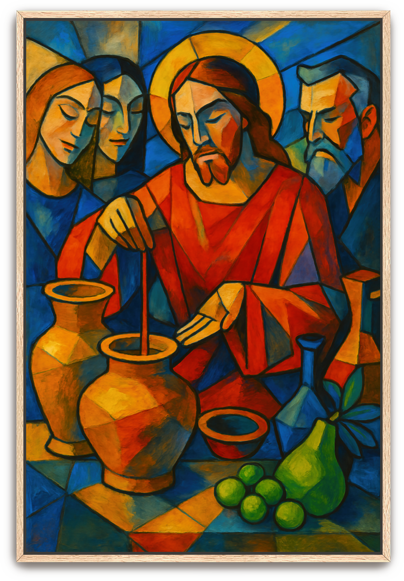 Water to Wine - Cubism - Scriptures Illustrated