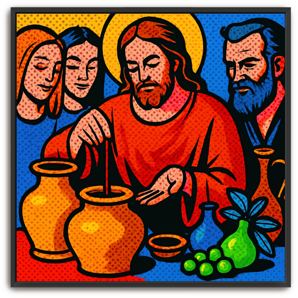 Water to Wine - Pop Art - Scriptures Illustrated