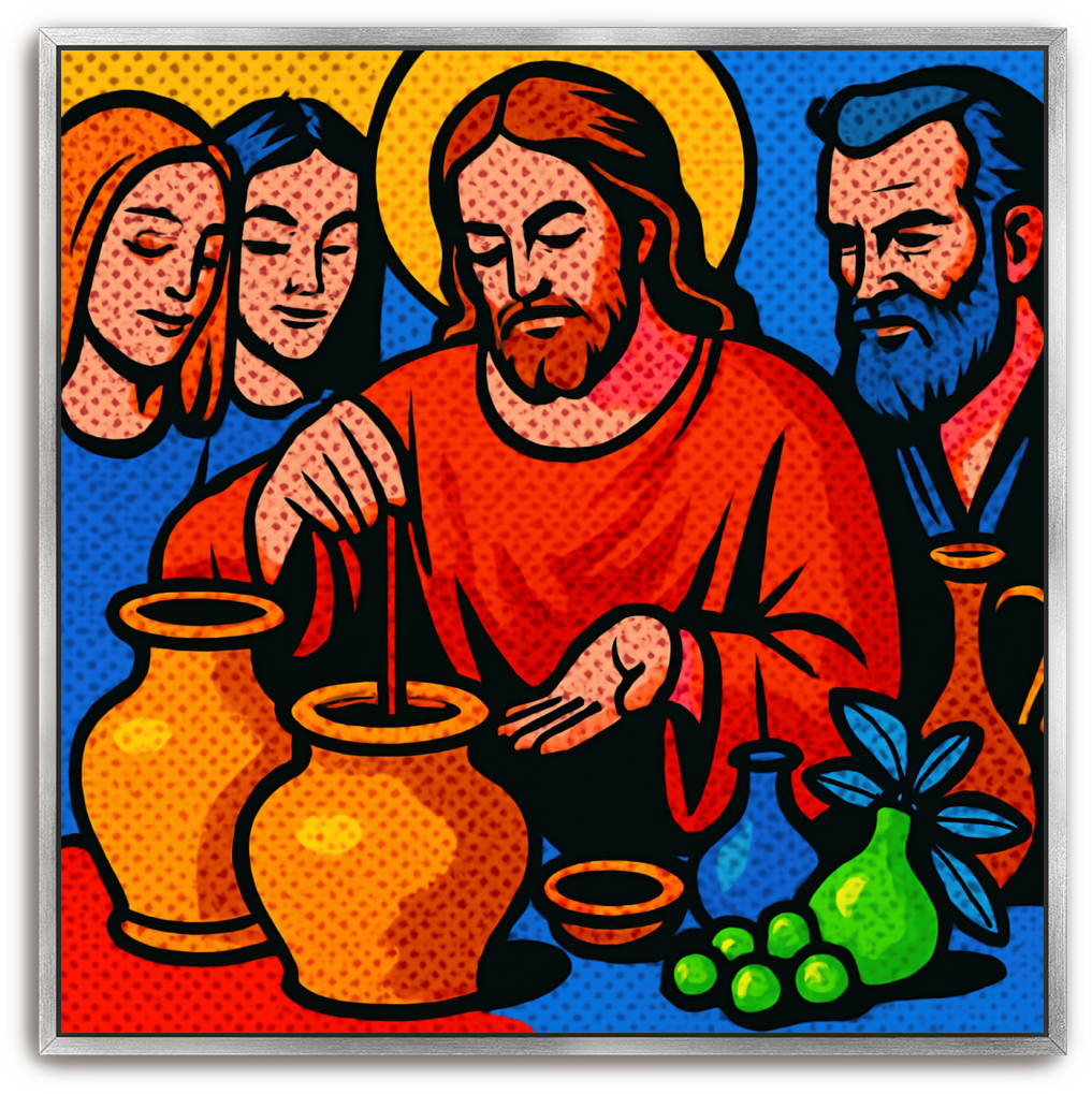 Water to Wine - Pop Art - Scriptures Illustrated