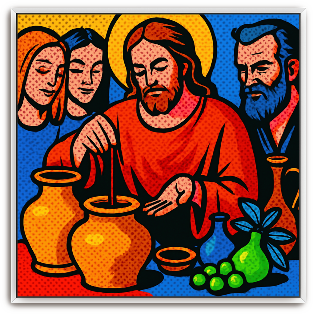 Water to Wine - Pop Art - Scriptures Illustrated