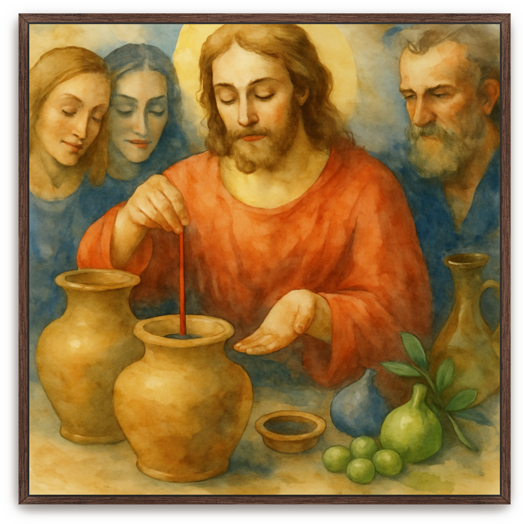 Water to Wine - Watercolor - Scriptures Illustrated