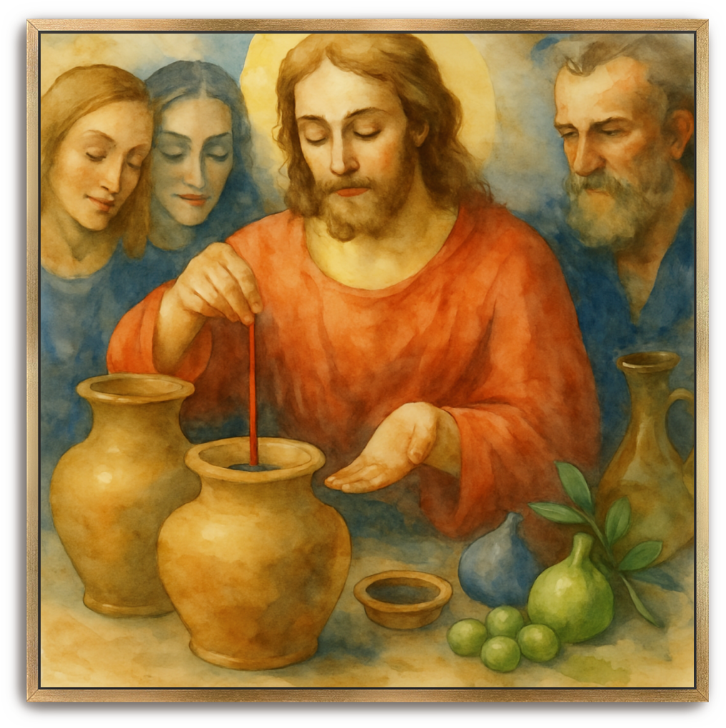 Water to Wine - Watercolor - Scriptures Illustrated