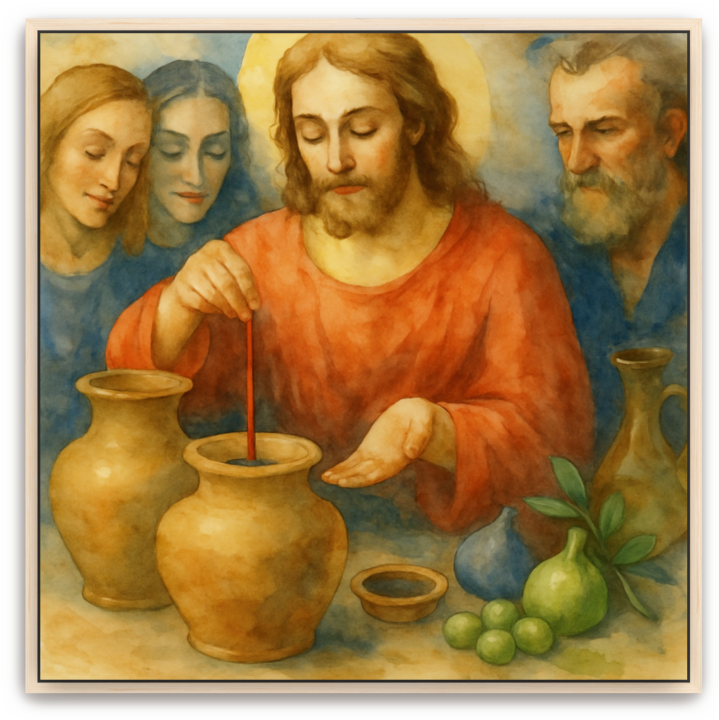 Water to Wine - Watercolor - Scriptures Illustrated