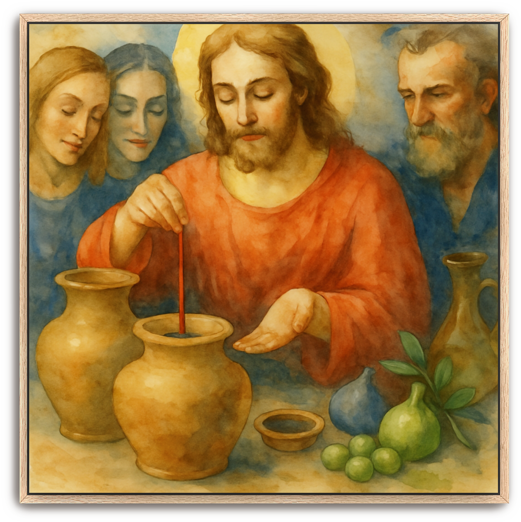 Water to Wine - Watercolor - Scriptures Illustrated