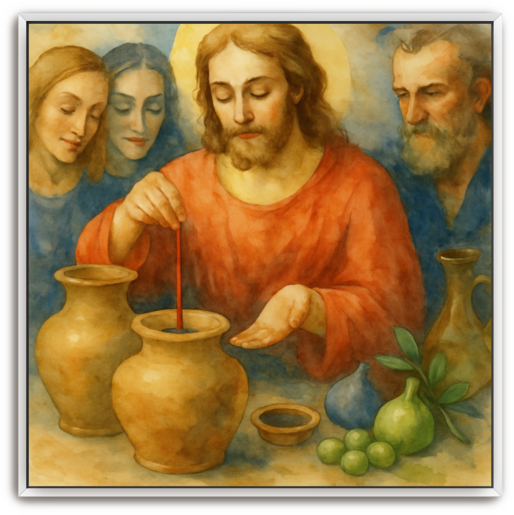 Water to Wine - Watercolor - Scriptures Illustrated