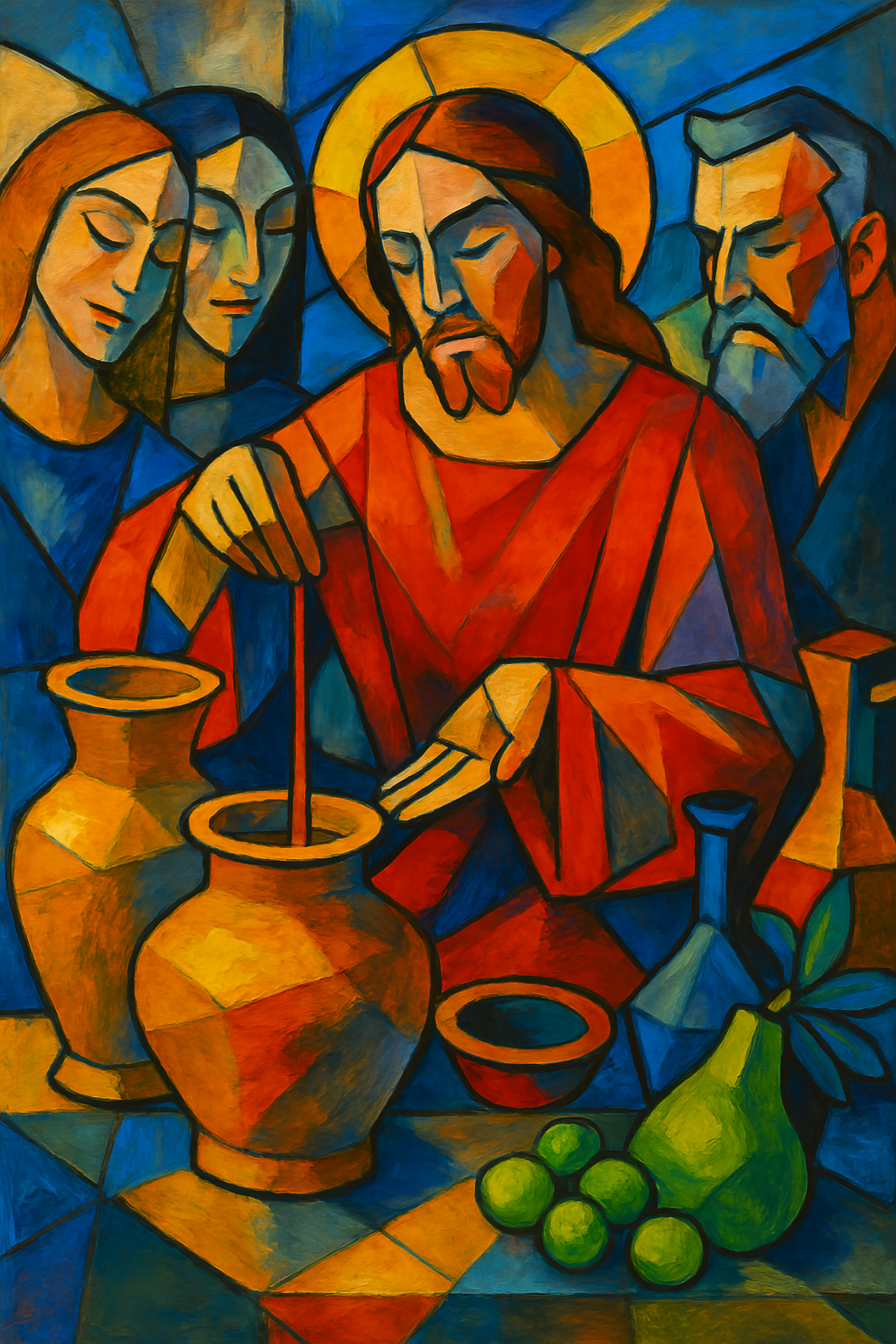 Water to Wine - Cubism - Scriptures Illustrated
