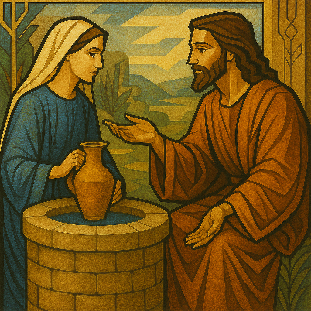 Well Encounter - Art Deco - Scriptures Illustrated