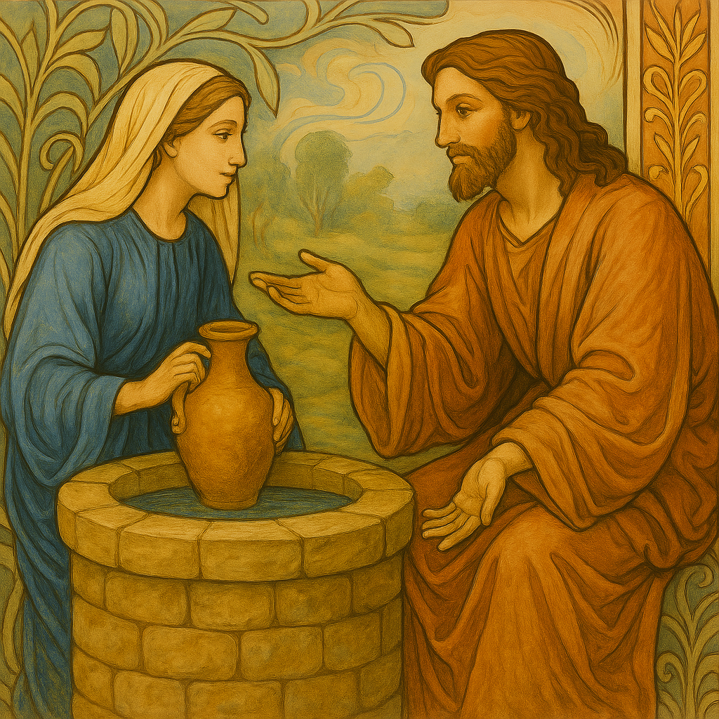 Well Encounter - Art Nouveau - Scriptures Illustrated