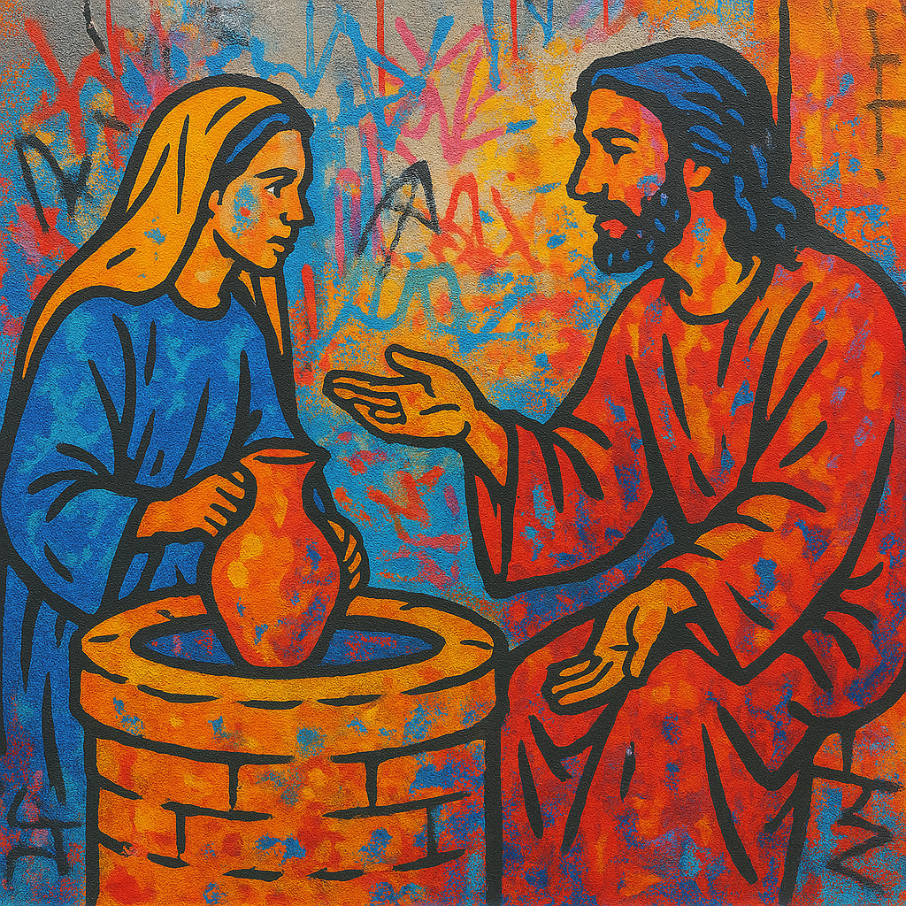 Well Encounter - Street Art - Scriptures Illustrated