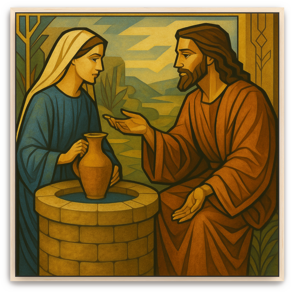 Well Encounter - Art Deco - Scriptures Illustrated